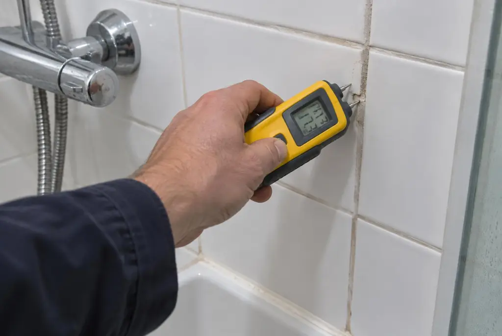 Lekdetectie Beesd – vochtmeter op badkamertegels bij de douche